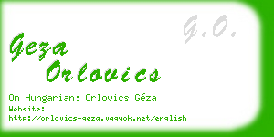 geza orlovics business card